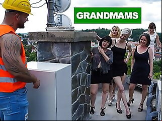 Builder Working on the Biggest Granny Project fingering blowjob