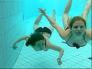 Nastya Enjoys Libuse Underwater brunette big tits